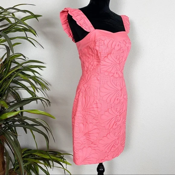 Lilly Pulitzer SARAFINA pink salmon ruffle dress - Picture 4 of 8